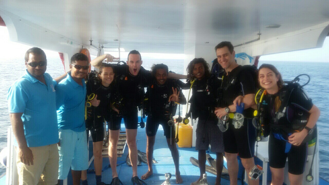 Boutique Beach Maldives Guests onboard the Dive Boat